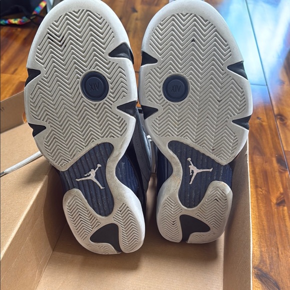 Jordan Other - Navy Blue and Grey Jordan Sneakers with Iconic Jumpman Logo